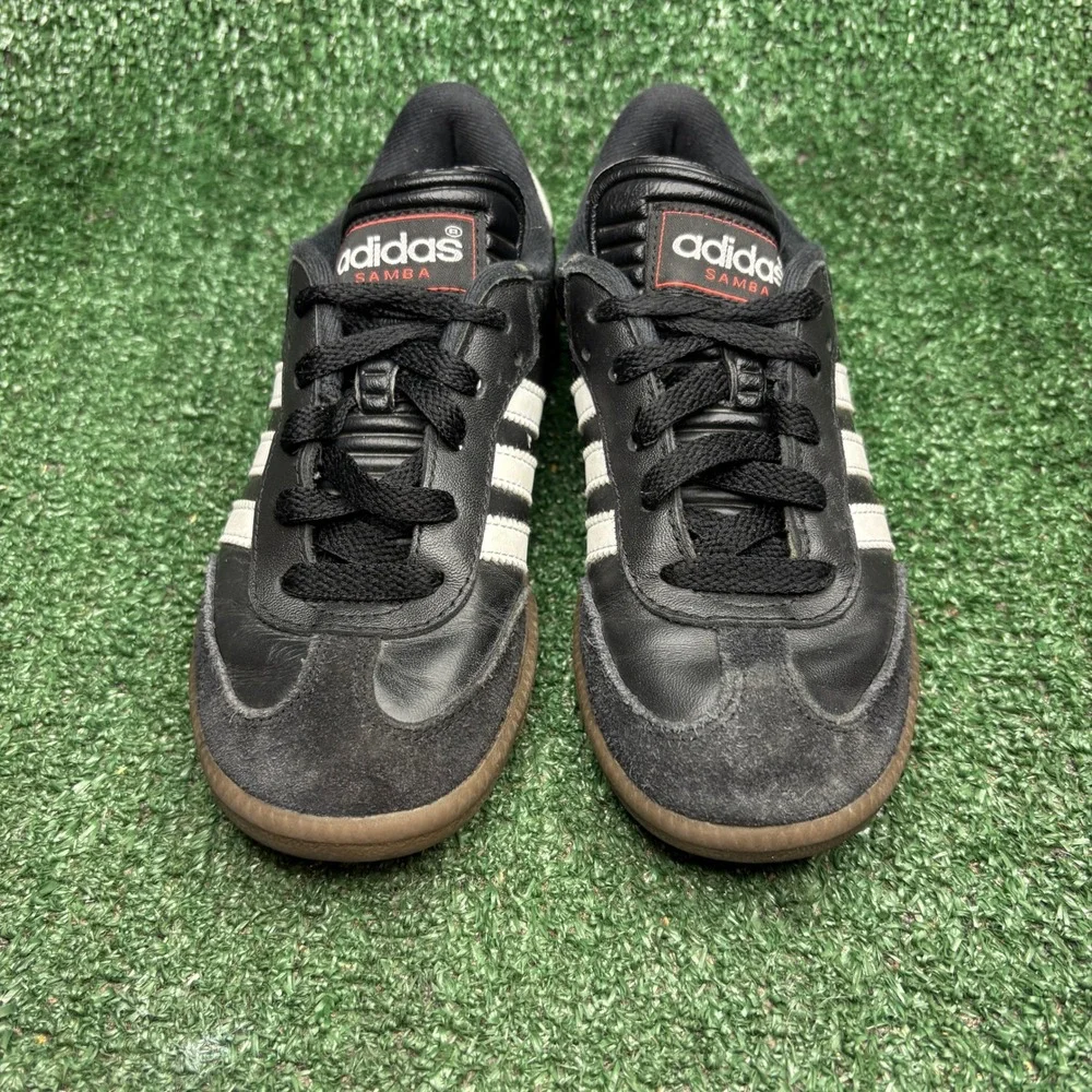 Adidas Samba Classic Leather Suede Gum Sole Soccer Sneakers Black Kids Size‎ 1.5